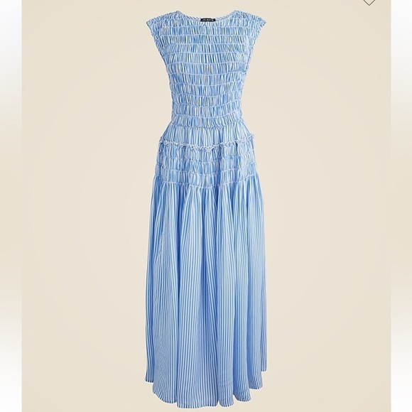 J.crew Maude dress in stripe drapey viscose twill NWT SZ L - Picture 3 of 8